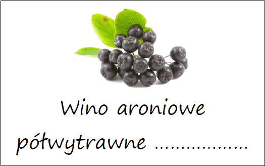 Etykiety na wino aroniowe półwytrawne