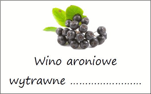 Etykiety na wino aroniowe wytrawne