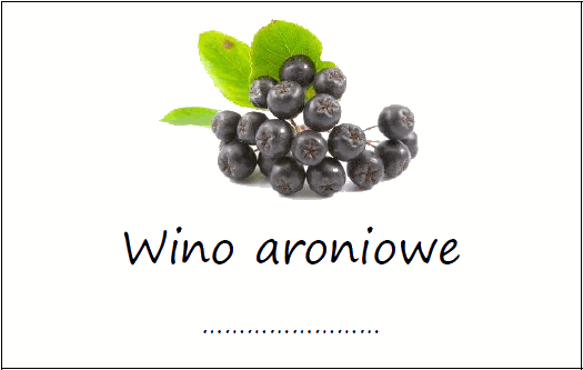 Etykiety na wino aroniowe