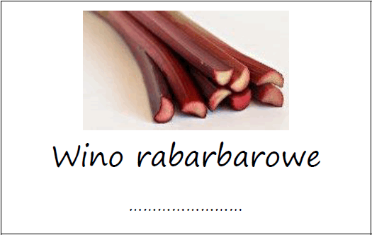 Etykiety na wino rabarbarowe