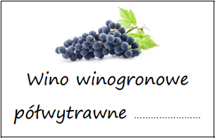 Etykiety na wino winogronowe półwytrawne
