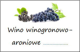 Etykiety na wino winogronowo-aroniowe