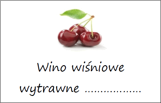 Etykiety na wino wiśniowe wytrawne