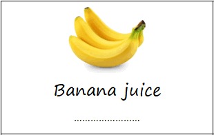 Labels for banana juice