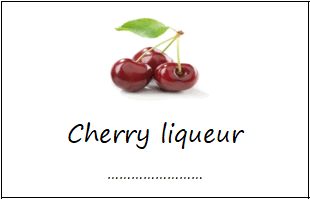 Labels for cherry liqueur