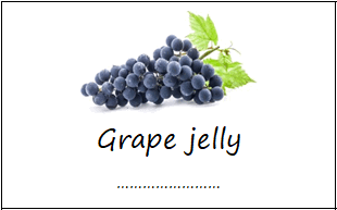Labels for grape jelly