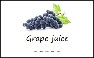 Labels for grape juice