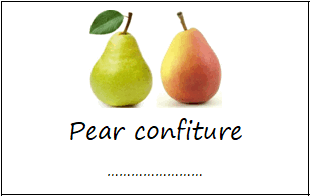 Labels for pear jam